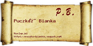 Puczkó Bianka névjegykártya