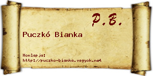 Puczkó Bianka névjegykártya