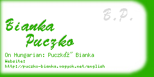 bianka puczko business card